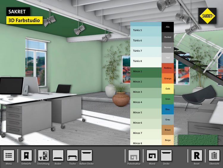 Gestaltung der Innenräume mit dem SAKRET Farbstudio